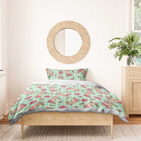 Green Paniolo Palaka Hawaiian Cowgirl Christmas Bedding Set LT9 - Polynesian Pride