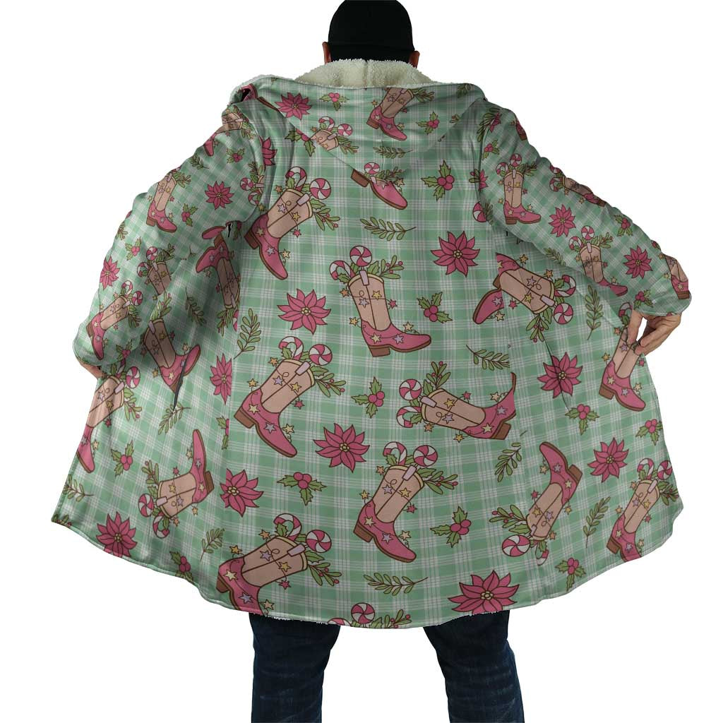 Green Paniolo Palaka Hawaiian Cowgirl Christmas Cloak LT9 - Polynesian Pride