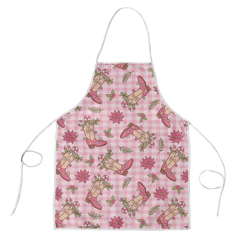 Pink Paniolo Palaka Hawaiian Cowgirl Christmas Apron LT9 Pink - Polynesian Pride