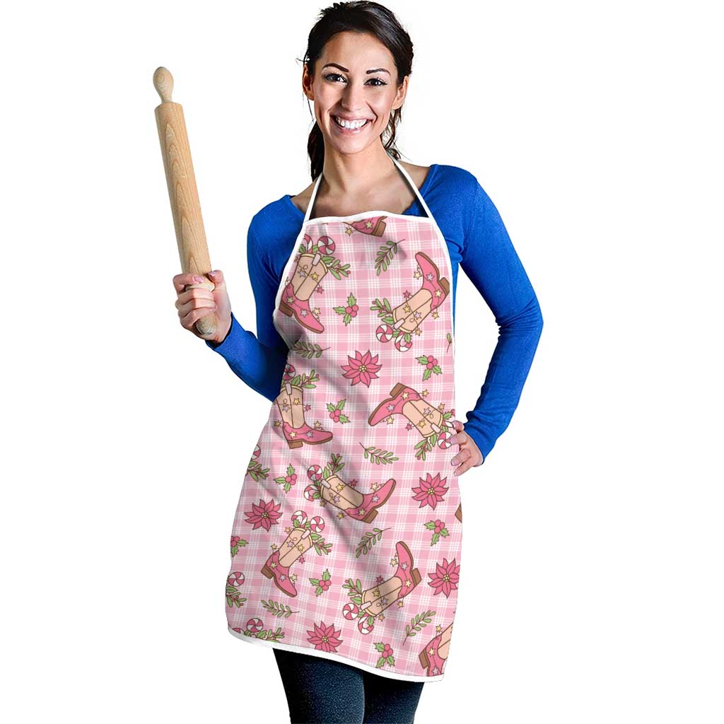 Pink Paniolo Palaka Hawaiian Cowgirl Christmas Apron LT9 - Polynesian Pride