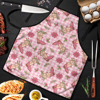 Pink Paniolo Palaka Hawaiian Cowgirl Christmas Apron LT9 Pink - Polynesian Pride