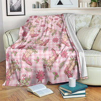 Pink Paniolo Palaka Hawaiian Cowgirl Christmas Blanket LT9 Pink - Polynesian Pride