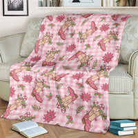 Pink Paniolo Palaka Hawaiian Cowgirl Christmas Blanket LT9 - Polynesian Pride