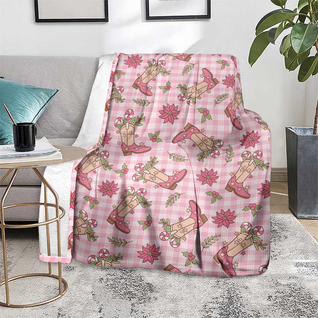 Pink Paniolo Palaka Hawaiian Cowgirl Christmas Blanket LT9 - Polynesian Pride