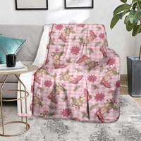 Pink Paniolo Palaka Hawaiian Cowgirl Christmas Blanket LT9 - Polynesian Pride