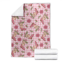 Pink Paniolo Palaka Hawaiian Cowgirl Christmas Blanket LT9 - Polynesian Pride