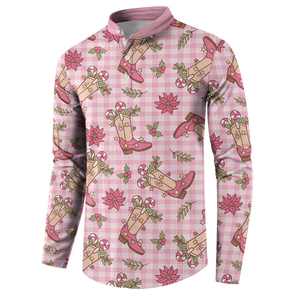 Pink Paniolo Palaka Hawaiian Cowgirl Christmas Button Sweatshirt LT9 - Polynesian Pride
