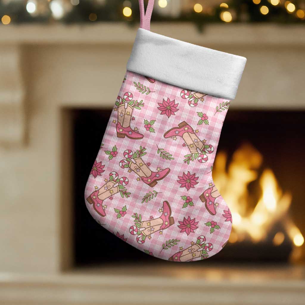 Pink Paniolo Palaka Hawaiian Cowgirl Christmas Stocking LT9 Set of 2 Pink - Polynesian Pride