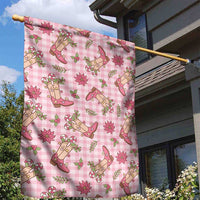 Pink Paniolo Palaka Hawaiian Cowgirl Christmas Garden Flag LT9 - Polynesian Pride