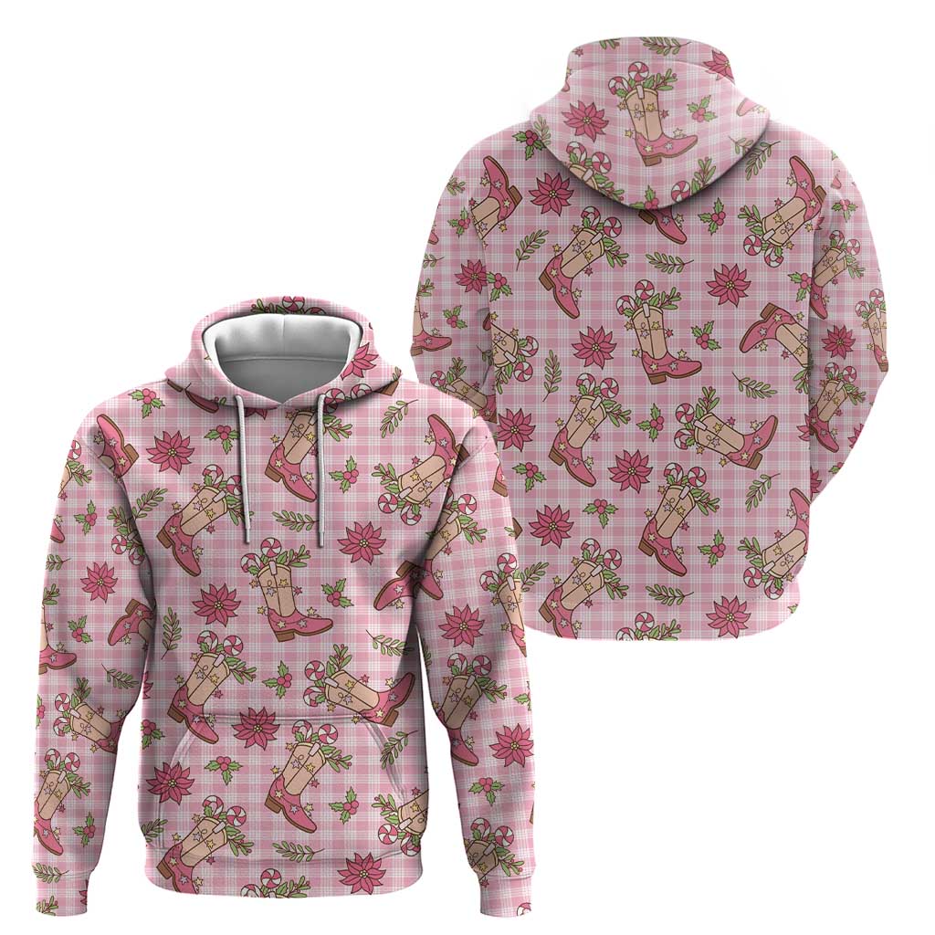 Pink Paniolo Palaka Hawaiian Cowgirl Christmas Hoodie LT9 - Polynesian Pride