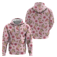 Pink Paniolo Palaka Hawaiian Cowgirl Christmas Hoodie LT9 - Polynesian Pride