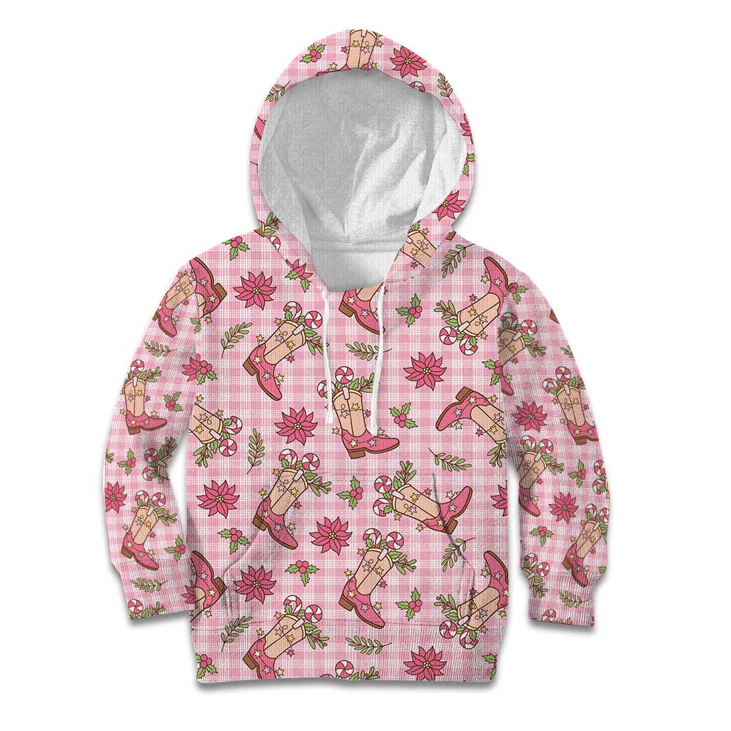 Pink Paniolo Palaka Hawaiian Cowgirl Christmas Kid Hoodie LT9 Hoodie Pink - Polynesian Pride