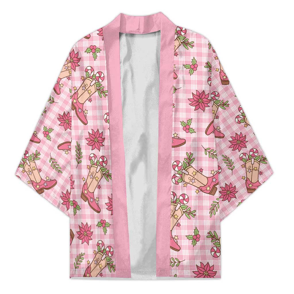 Pink Paniolo Palaka Hawaiian Cowgirl Christmas Kimono LT9 Unisex Pink - Polynesian Pride