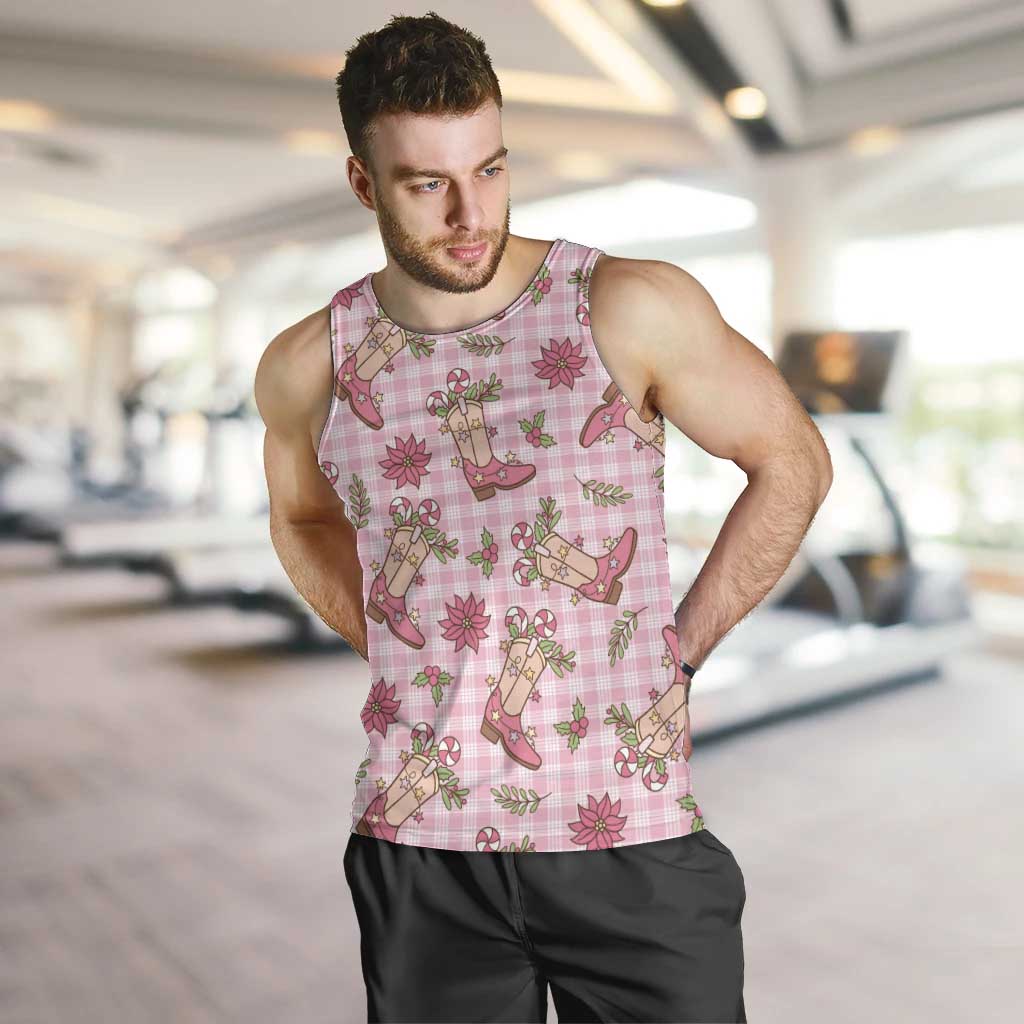 Pink Paniolo Palaka Hawaiian Cowgirl Christmas Men Tank Top LT9 Pink - Polynesian Pride