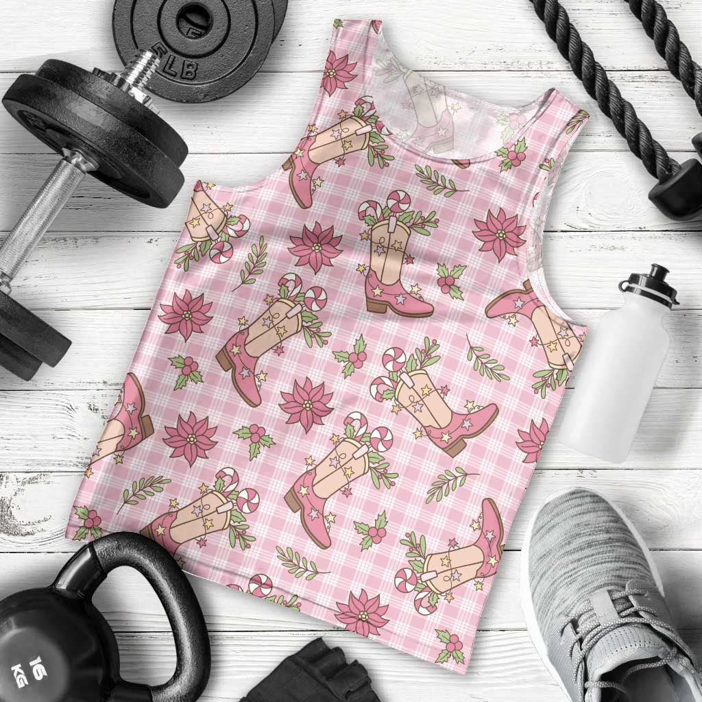 Pink Paniolo Palaka Hawaiian Cowgirl Christmas Men Tank Top LT9 - Polynesian Pride