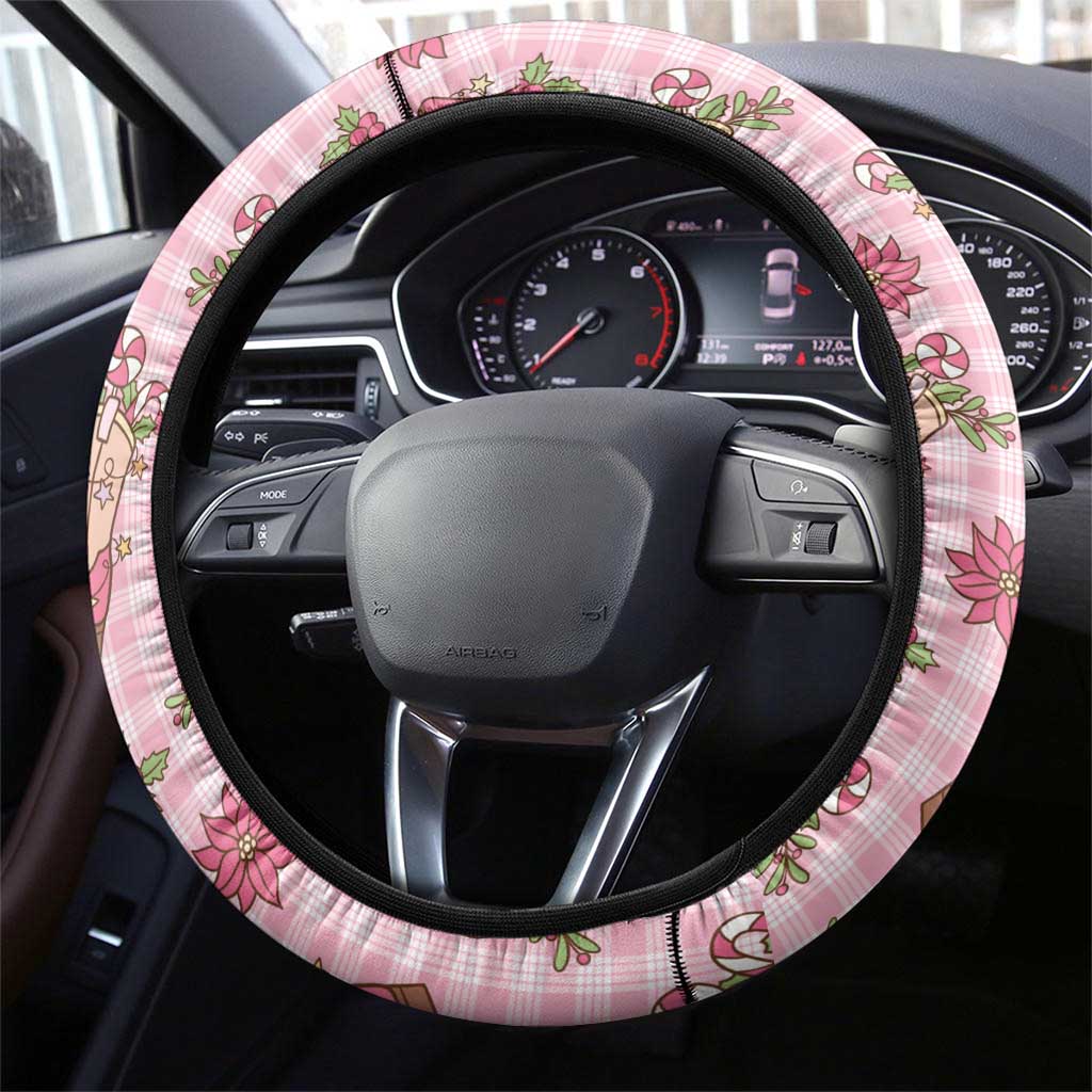 Pink Paniolo Palaka Hawaiian Cowgirl Christmas Steering Wheel Cover LT9 - Polynesian Pride