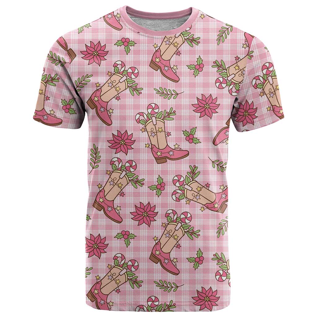 Pink Paniolo Palaka Hawaiian Cowgirl Christmas T Shirt LT9 Pink - Polynesian Pride