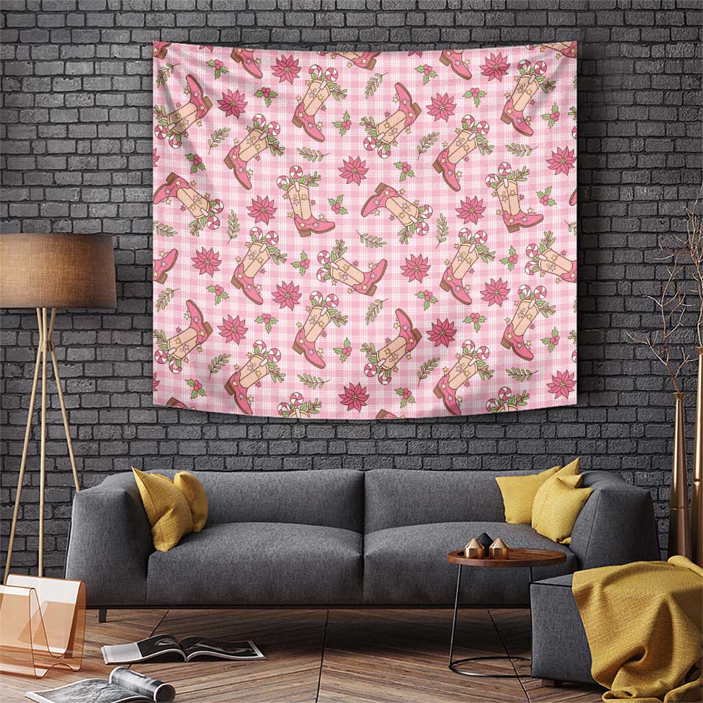 Pink Paniolo Palaka Hawaiian Cowgirl Christmas Tapestry LT9 Pink - Polynesian Pride