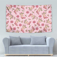 Pink Paniolo Palaka Hawaiian Cowgirl Christmas Tapestry LT9 - Polynesian Pride