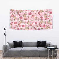 Pink Paniolo Palaka Hawaiian Cowgirl Christmas Tapestry LT9 - Polynesian Pride