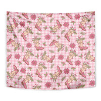 Pink Paniolo Palaka Hawaiian Cowgirl Christmas Tapestry LT9 - Polynesian Pride