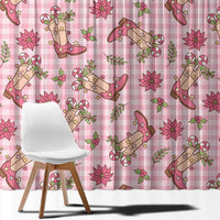 Pink Paniolo Palaka Hawaiian Cowgirl Christmas Window Curtain LT9 - Polynesian Pride