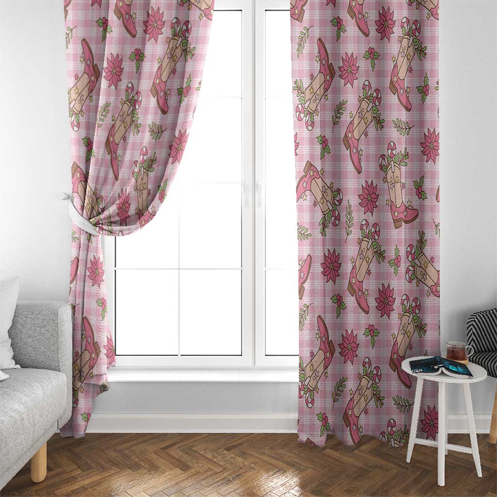 Pink Paniolo Palaka Hawaiian Cowgirl Christmas Window Curtain LT9 - Polynesian Pride