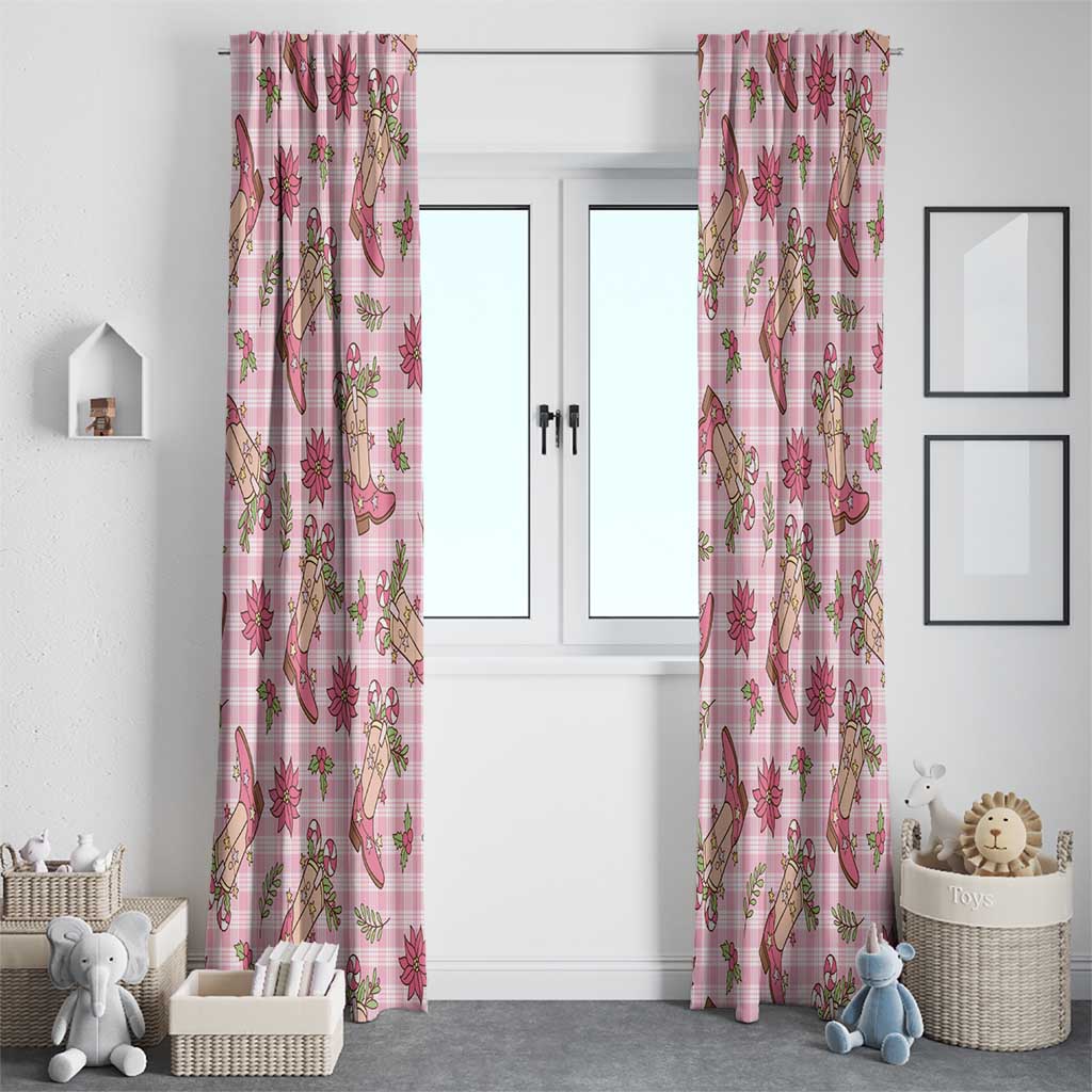 Pink Paniolo Palaka Hawaiian Cowgirl Christmas Window Curtain LT9 - Polynesian Pride