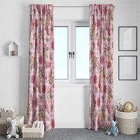 Pink Paniolo Palaka Hawaiian Cowgirl Christmas Window Curtain LT9 - Polynesian Pride