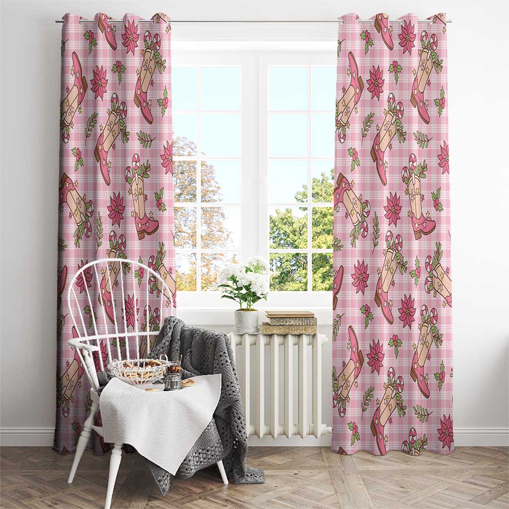 Pink Paniolo Palaka Hawaiian Cowgirl Christmas Window Curtain LT9 - Polynesian Pride
