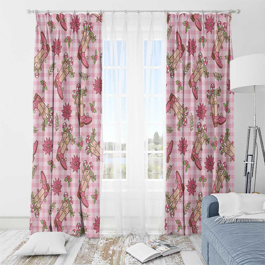Pink Paniolo Palaka Hawaiian Cowgirl Christmas Window Curtain LT9 - Polynesian Pride