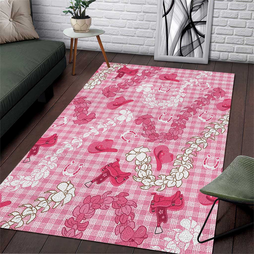 Paniolo Palaka Hawaiian Cowgirl Area Rug LT9 Pink - Polynesian Pride