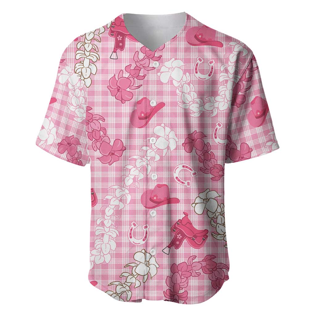 Paniolo Palaka Hawaiian Cowgirl Baseball Jersey LT9 Pink - Polynesian Pride