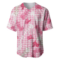 Paniolo Palaka Hawaiian Cowgirl Baseball Jersey LT9 Pink - Polynesian Pride