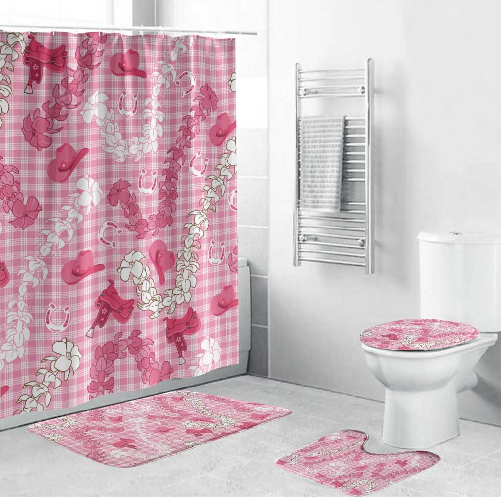 Paniolo Palaka Hawaiian Cowgirl Bathroom Set LT9 Bathroom Set (4 pcs) Pink - Polynesian Pride