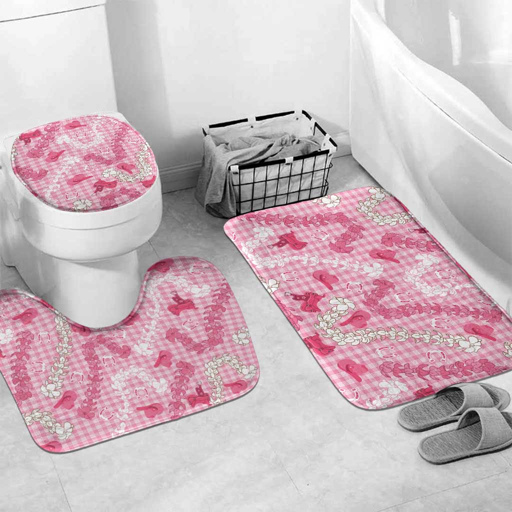 Paniolo Palaka Hawaiian Cowgirl Bathroom Set LT9 Mat Set Only (3 pcs) One Size Pink - Polynesian Pride