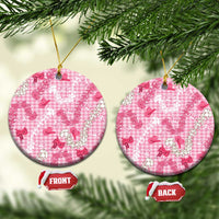 Paniolo Palaka Hawaiian Cowgirl Ceramic Ornament LT9 Circle Pink - Polynesian Pride