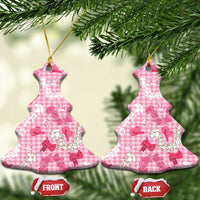 Paniolo Palaka Hawaiian Cowgirl Ceramic Ornament LT9 Christmas Tree Pink - Polynesian Pride