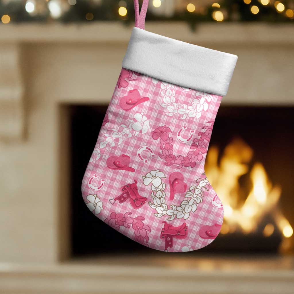 Paniolo Palaka Hawaiian Cowgirl Christmas Stocking LT9 Set of 2 Pink - Polynesian Pride
