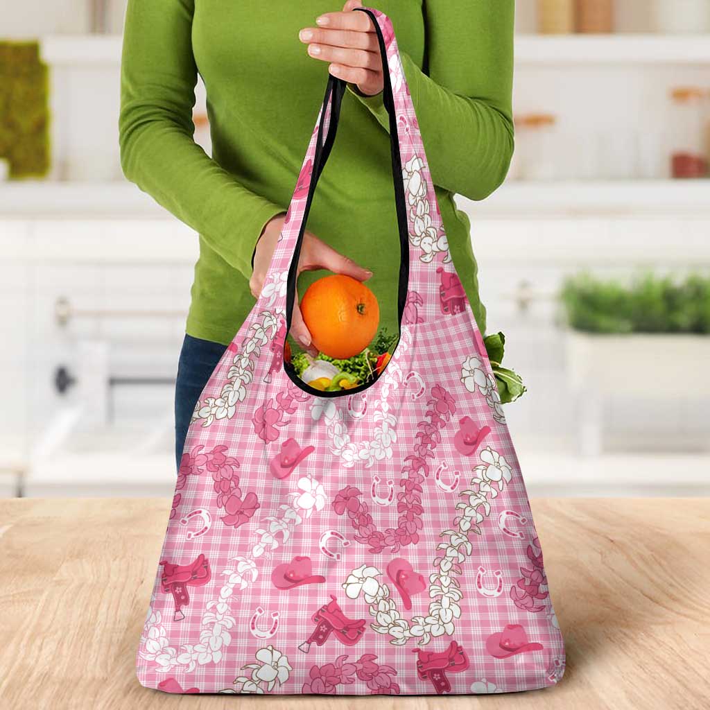 Paniolo Palaka Hawaiian Cowgirl Grocery Bag LT9 - Polynesian Pride