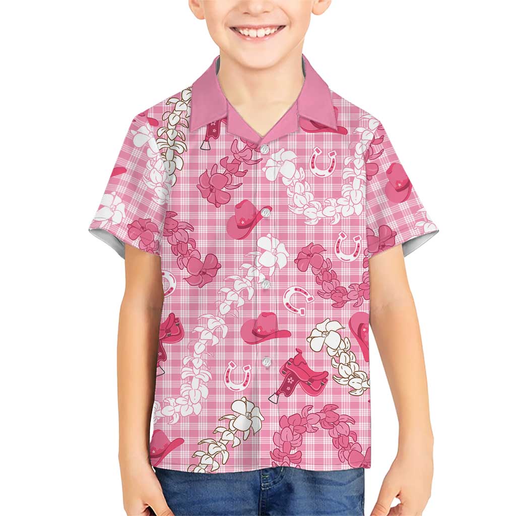 Paniolo Palaka Hawaiian Cowgirl Kid Hawaiian Shirt LT9 Kid Pink - Polynesian Pride