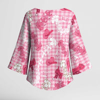 Paniolo Palaka Hawaiian Cowgirl Kimono Sleeve Blouse LT9 - Polynesian Pride