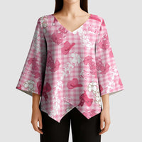 Paniolo Palaka Hawaiian Cowgirl Kimono Sleeve Blouse LT9 - Polynesian Pride