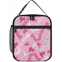 Paniolo Palaka Hawaiian Cowgirl Lunch Bag LT9 10.2 × 8.3 × 4.3 inch Pink - Polynesian Pride