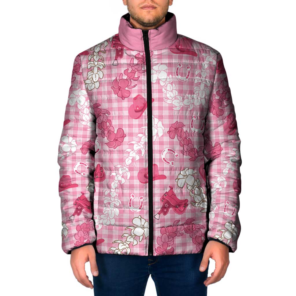 Paniolo Palaka Hawaiian Cowgirl Padded Jacket LT9 Men Pink - Polynesian Pride