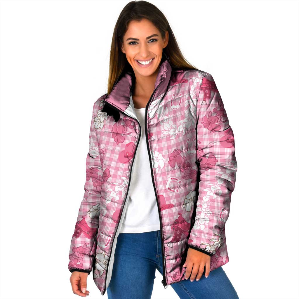 Paniolo Palaka Hawaiian Cowgirl Padded Jacket LT9 Women Pink - Polynesian Pride