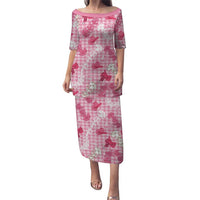 Paniolo Palaka Hawaiian Cowgirl Puletasi LT9 Long Dress Pink - Polynesian Pride