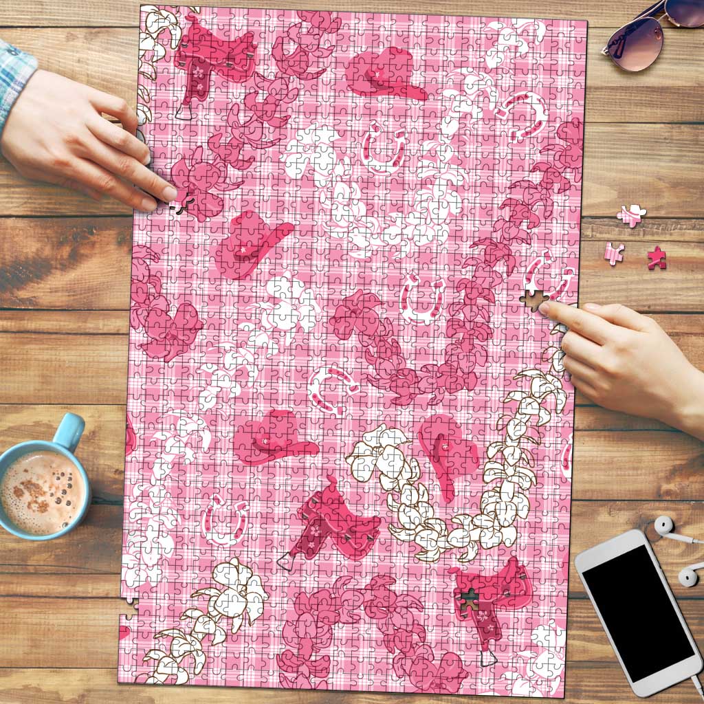 Paniolo Palaka Hawaiian Cowgirl Puzzle LT9 Pink - Polynesian Pride