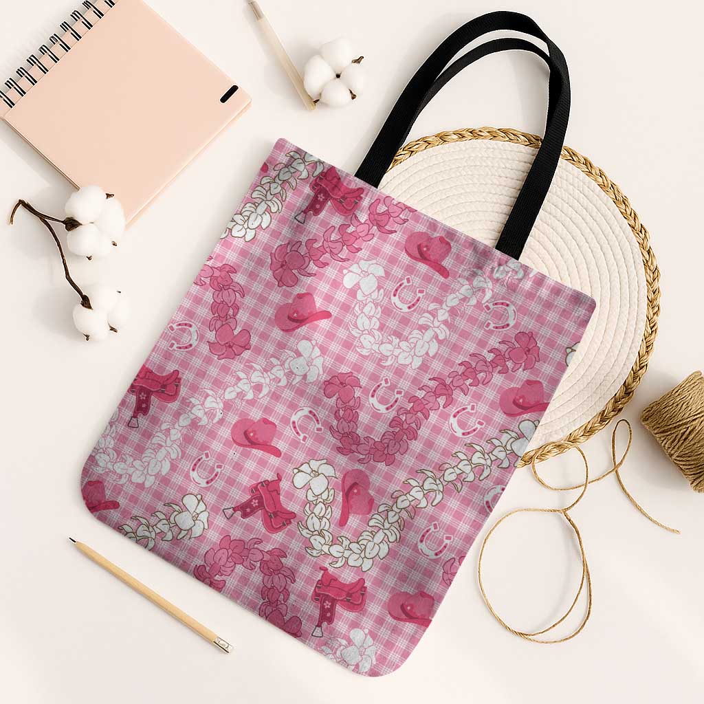 Paniolo Palaka Hawaiian Cowgirl Tote Bag LT9 Black Strap One Size Pink - Polynesian Pride