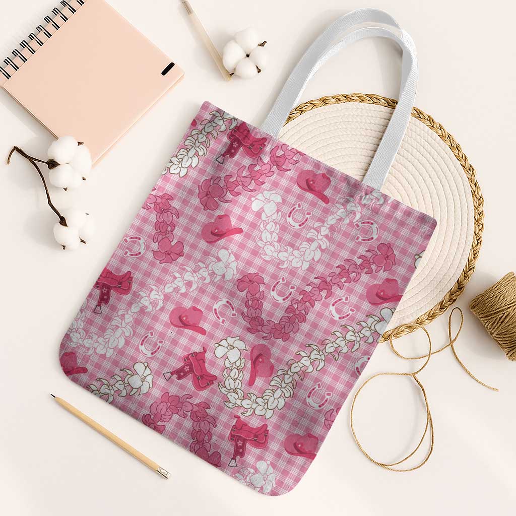 Paniolo Palaka Hawaiian Cowgirl Tote Bag LT9 White Strap One Size Pink - Polynesian Pride